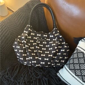 Kate Spade Black and White Bow Tote Bag